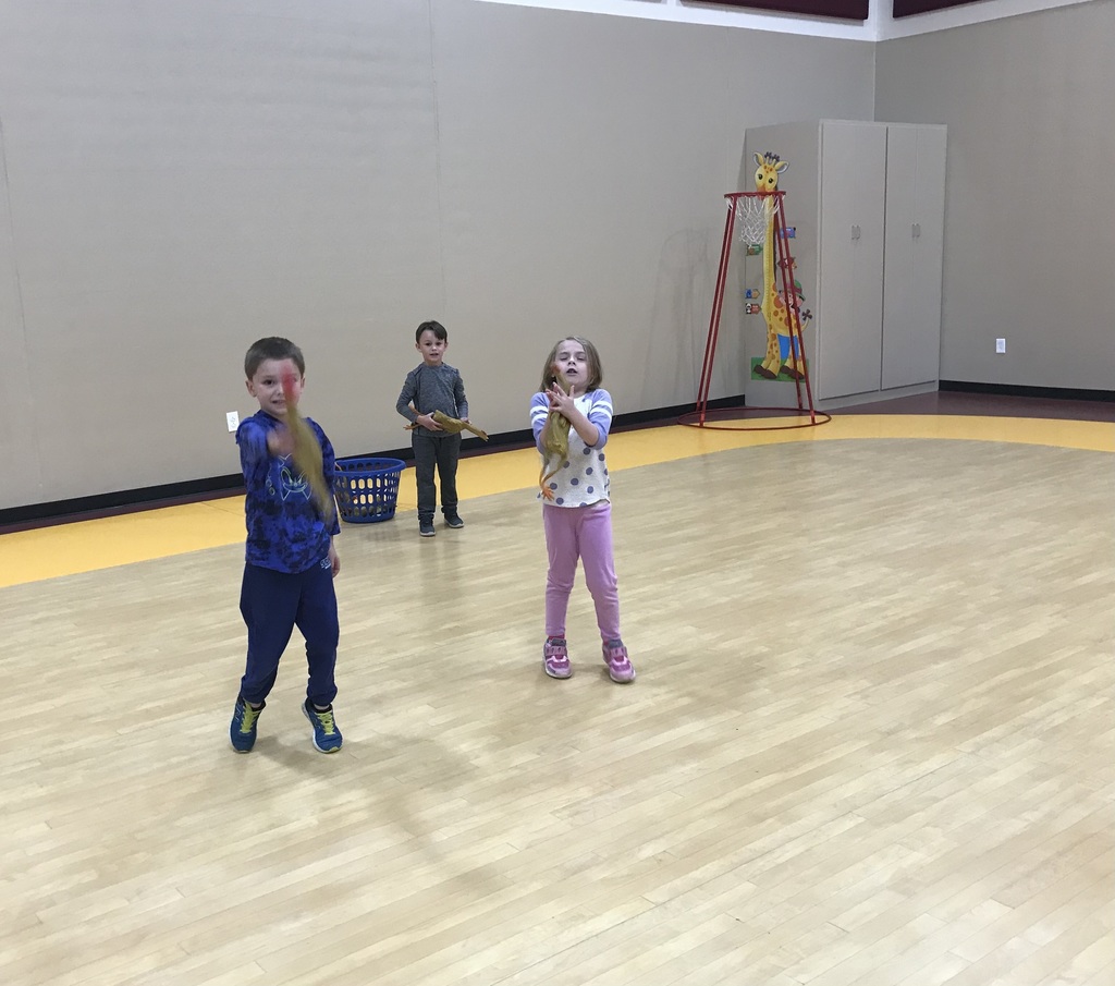 kids playing in PE class