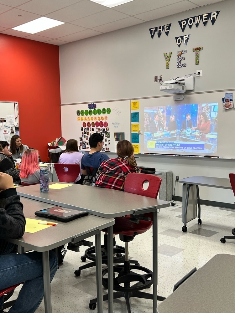 students watching a video