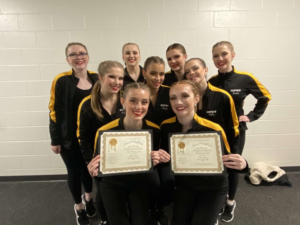 Dance team with awards