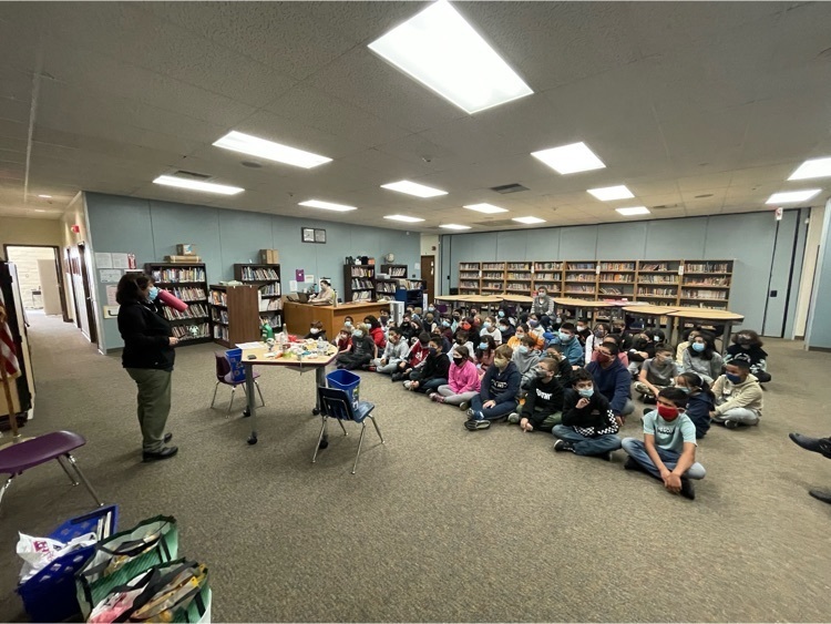 4th and 5th grade classes watching presentation 