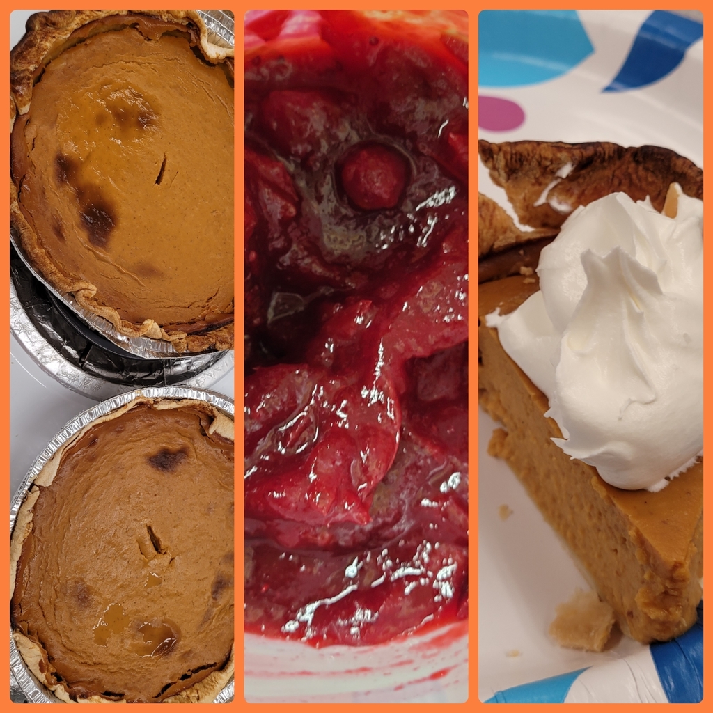 Pumpkin pie and cranberry sauce!