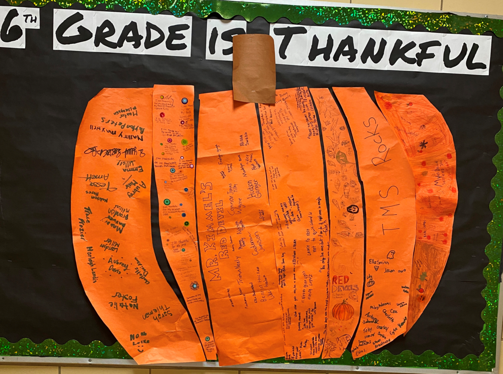 6th Grade Gratitude Bulletin Board