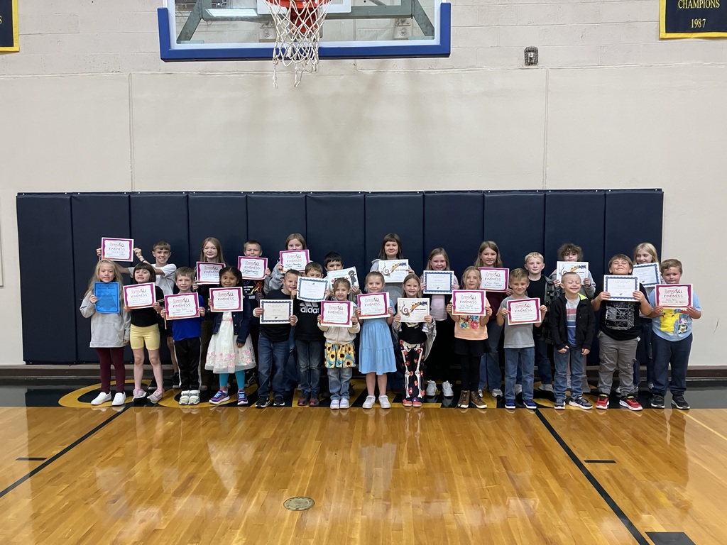 Elementary student of the month recipients.
