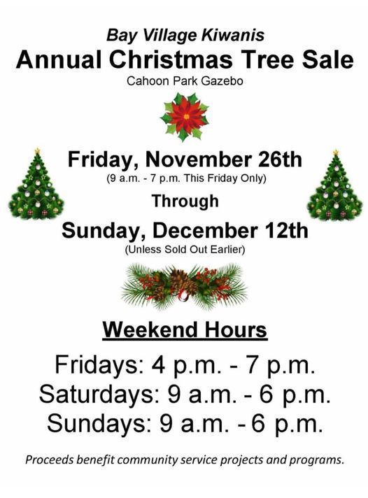 Kiwanis Club of Bay Village Christmas Tree Sale Flyer