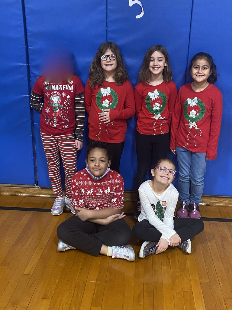 Students Dressed in Red and Green