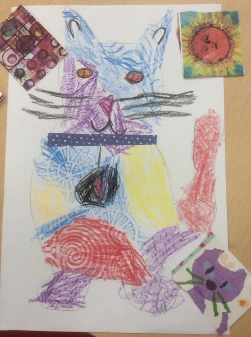Kindergarten art students