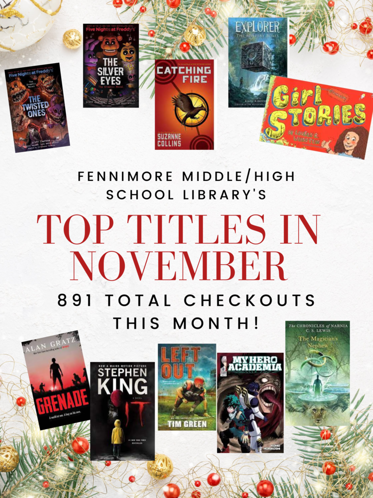 891 total book checkouts in November