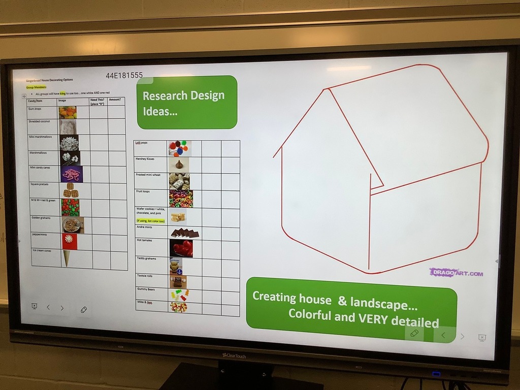 Students designing Gingerbread houses