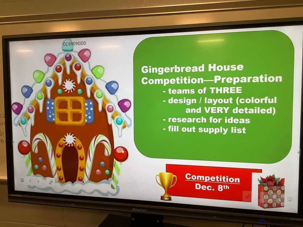 Students designing Gingerbread houses