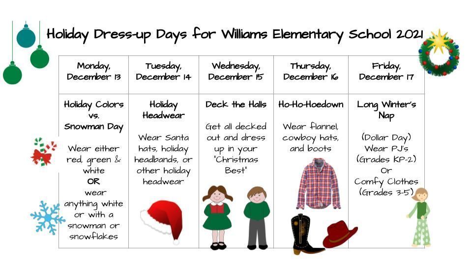 Holiday Dress-Up Days