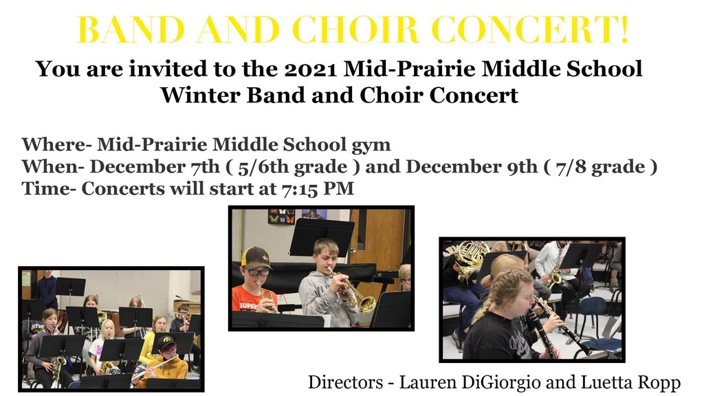 Band and Choir concert flyer