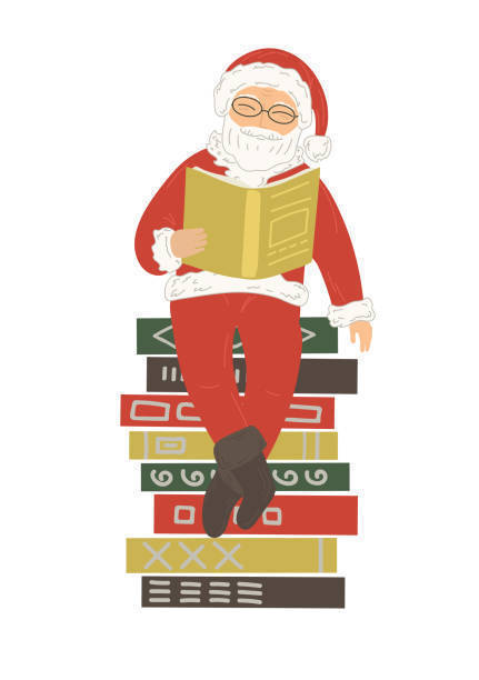 Santa reading a book