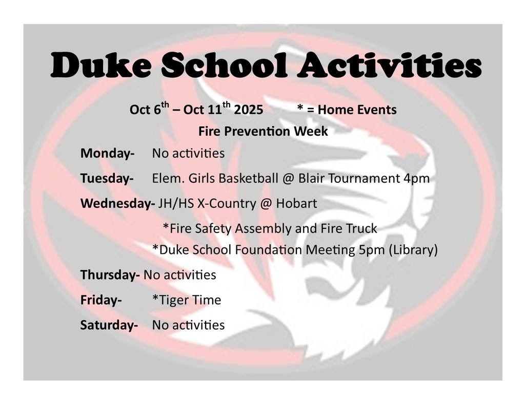 Weekly activities
