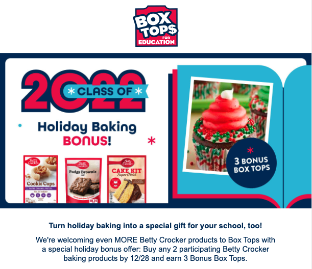 Bonus Box Tops! Scan your receipt!