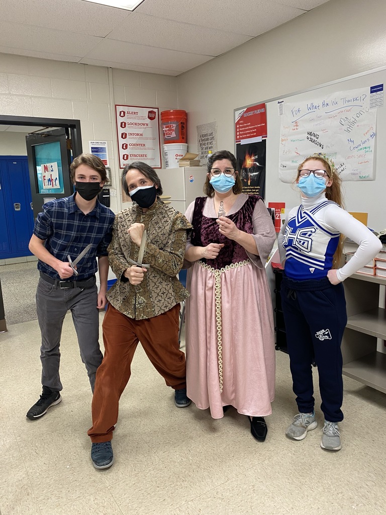 Great Lakes Theater actors perform Romeo & Juliet scenes with freshman English students.
