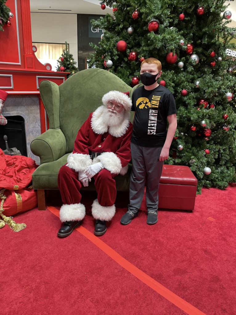 Student with Santa