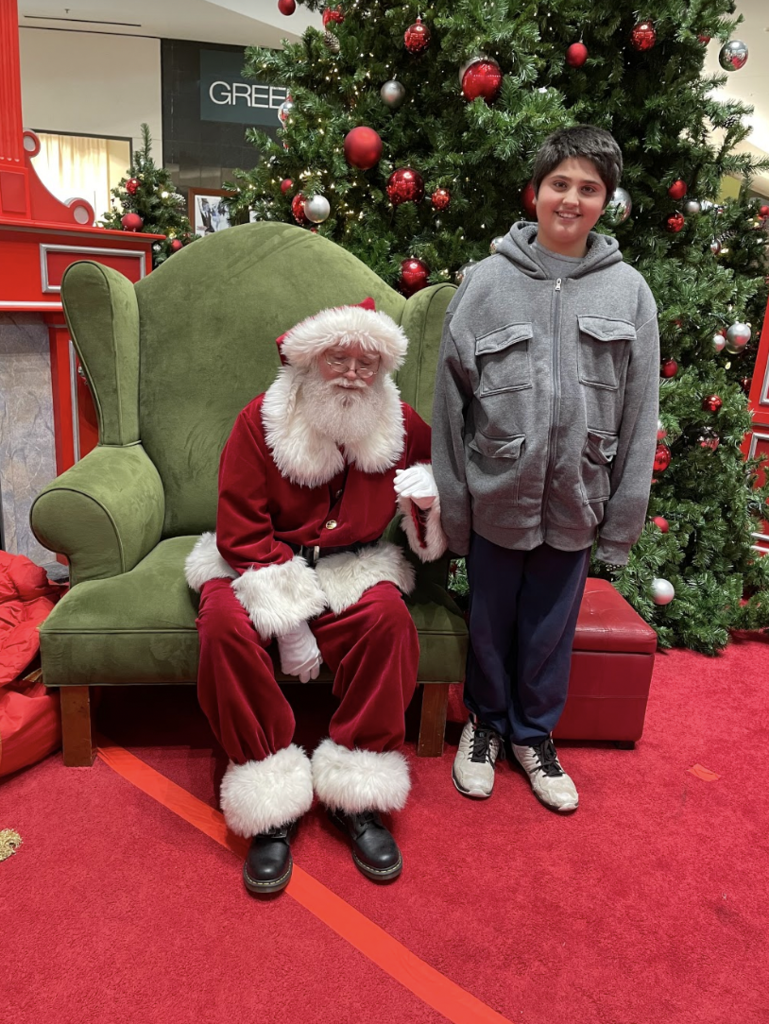 Student with Santa