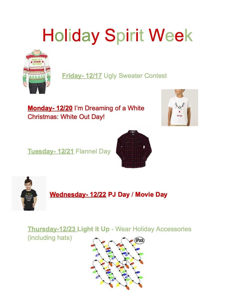 Holiday Spirit Week Poster