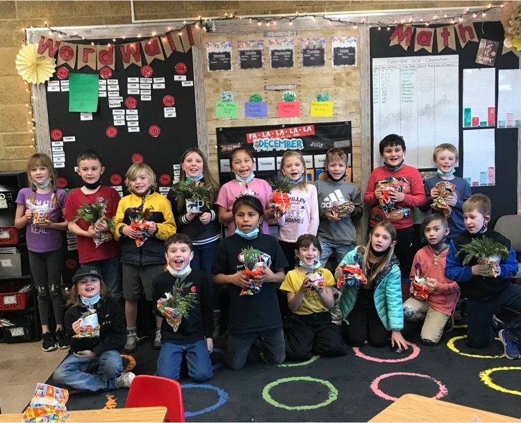 2nd grade Christmas greenery