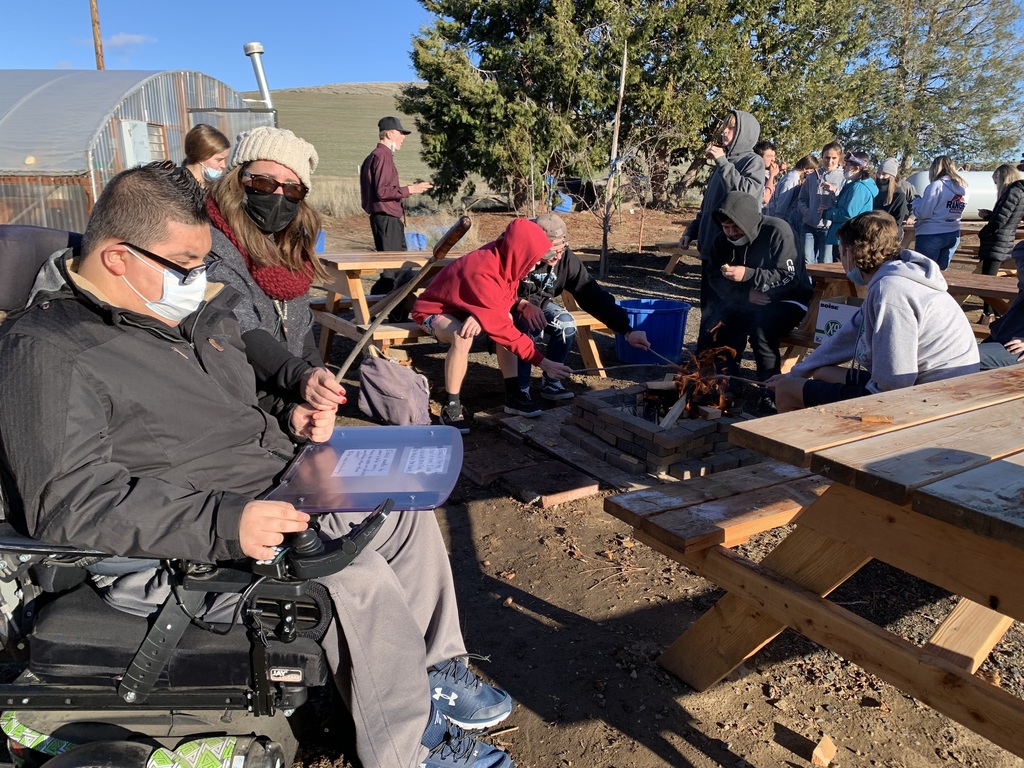 Hot dog roast with newly build tables and fire rings.