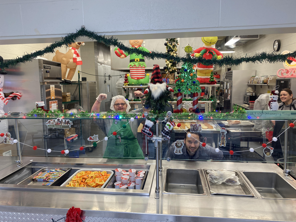 Kitchen decorated for Christmas