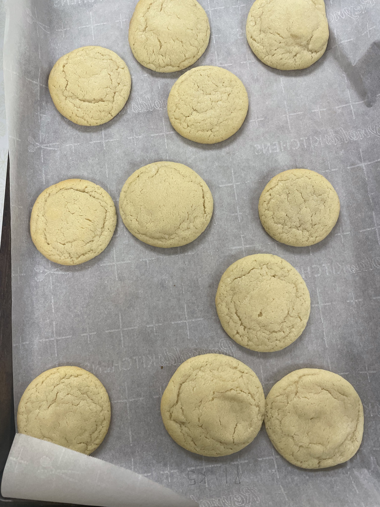 A tray of sugar cookies