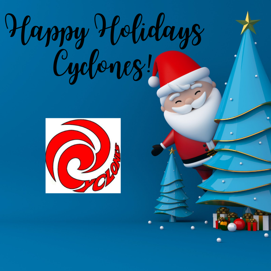 blue background with words and santa