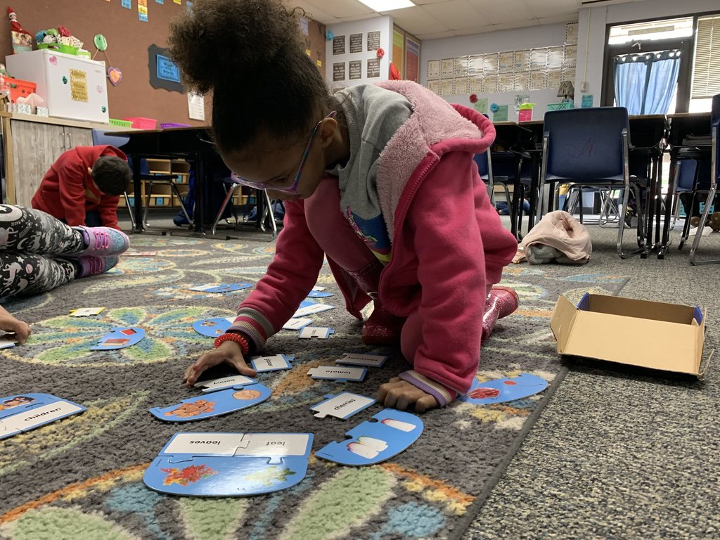 School is back in session and that means small groups are too! 1st grade students move in small group rotations throughout the day to work on new skills and practice already acquired skills. Here, students are working on vocabulary matching puzzles. #CPSZEBRAPRIDE