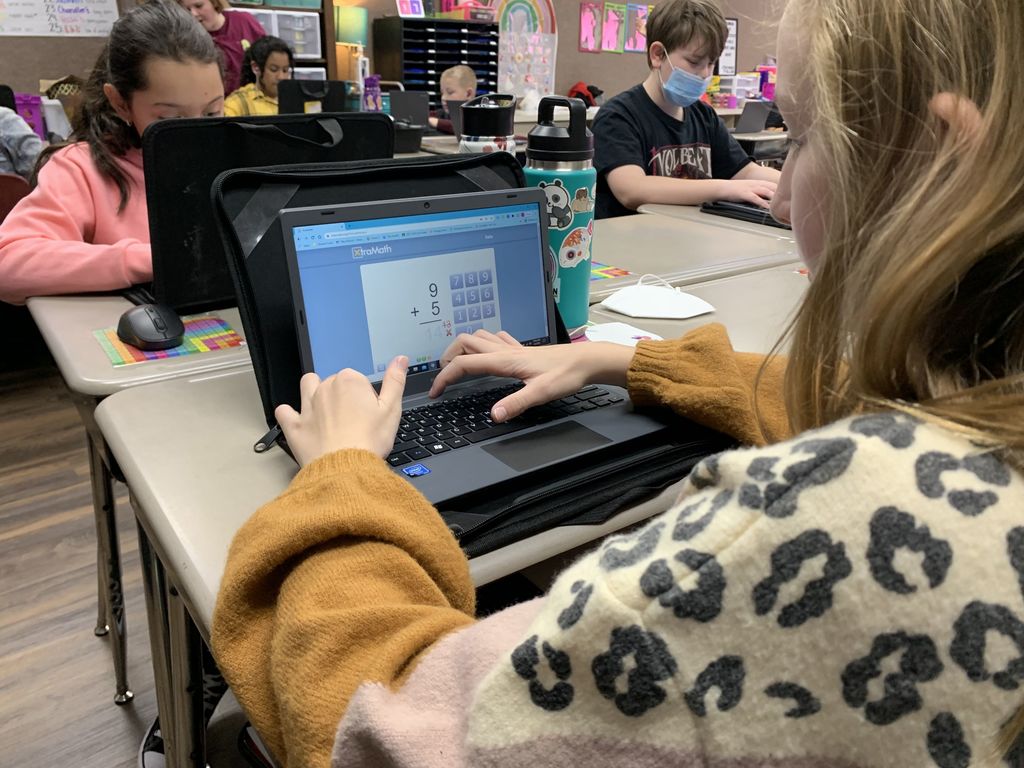 4th graders work on XtraMath. XtraMath is an online math fact fluency program that helps students develop quick recall and automaticity of their basic math facts. Math fact fluency is so important as students begin to learn more complex forms of math! #CPSZEBRAPRIDE