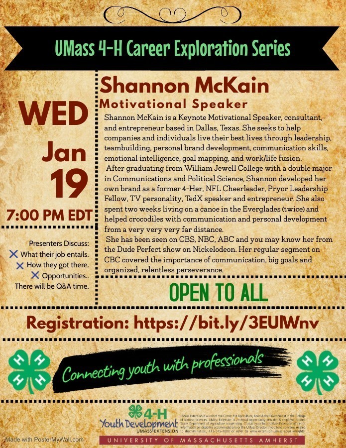 January 19th UMASS 4-H event
