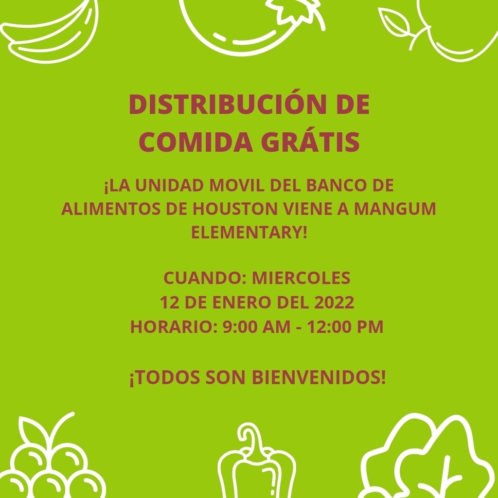 Announcement in Spanish about a food distribution