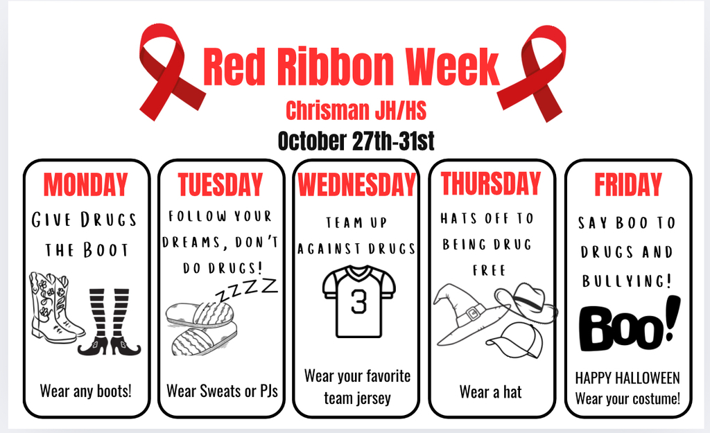 Red Ribbon Week Calendar