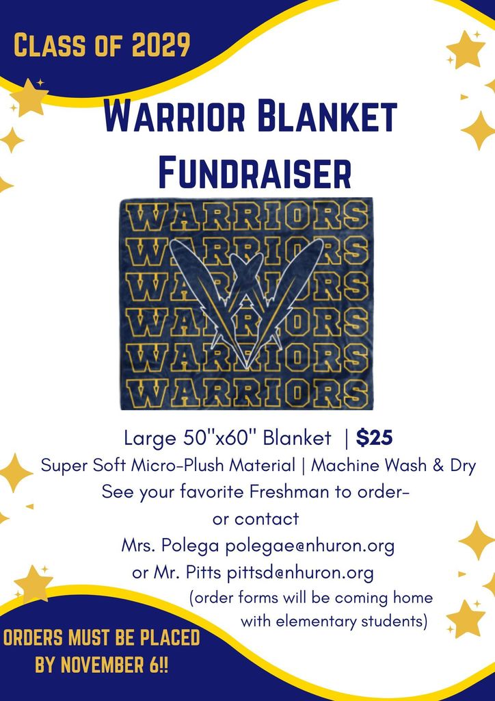 Warrior blanket fundraiser for Class of 2029.