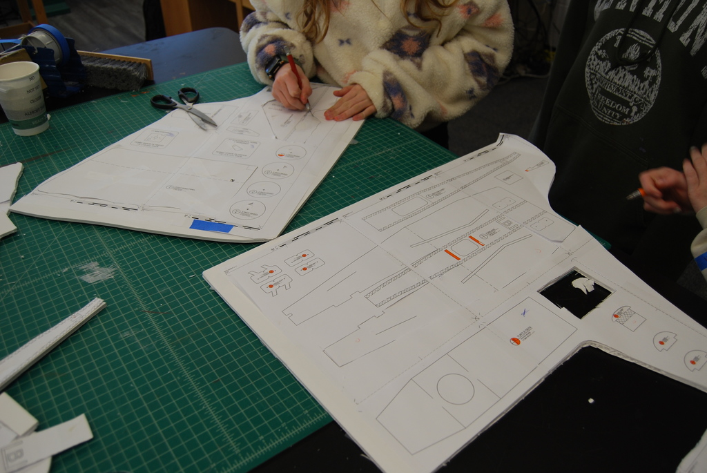 Cutting out parts from blueprints 