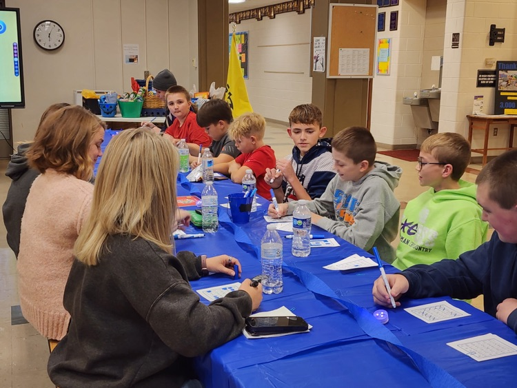 families playing bingo