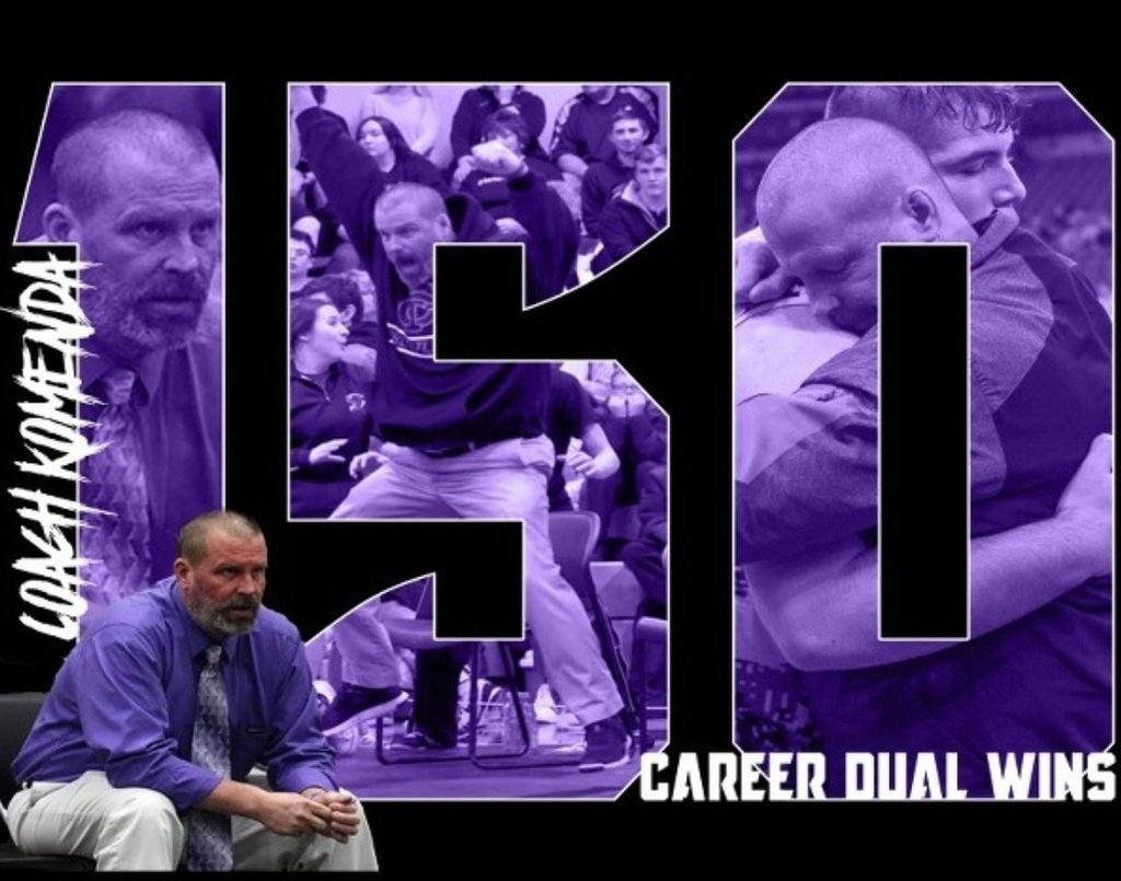 150 Career Dual Wins for Coach Komenda