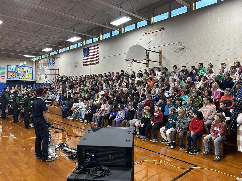 Merrill Students watching the RFHS Band Perform