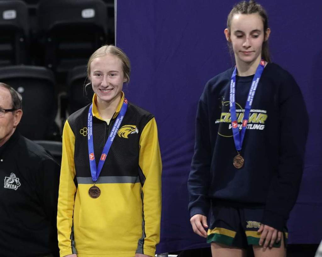 Gabi and Bronwyn with medals