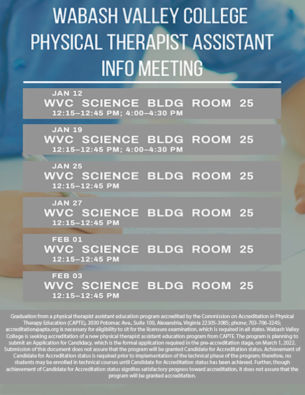 Wabash Valley College Physical Therapy Assistant Info Meeting