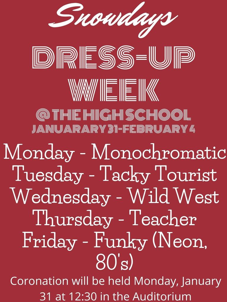 snowdays dress up days