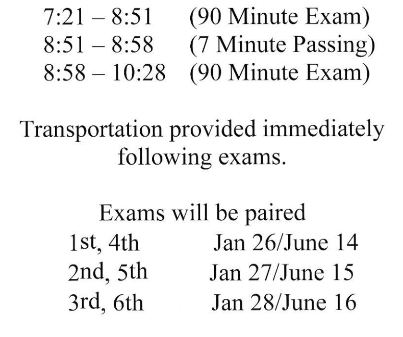 Final Exam Schedule