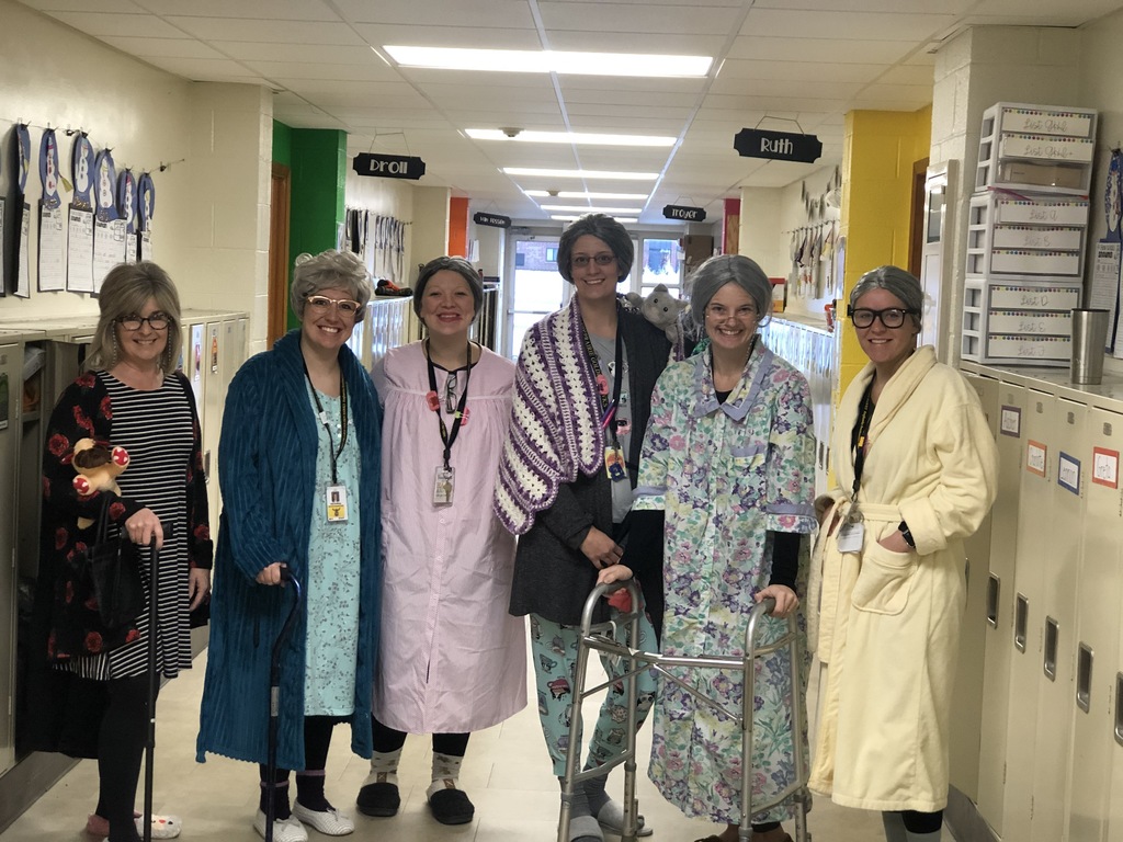 Teachers dressed as 100 years old