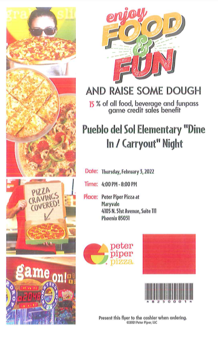 Peter Piper Pizza flyer