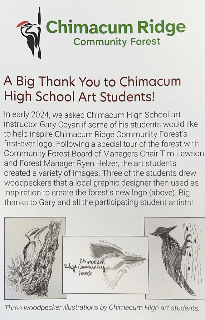 Paper clipping of the Chimacum students art work