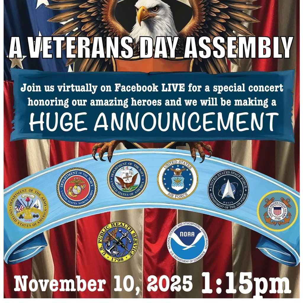 Flyer about the Veterans Day Assembly