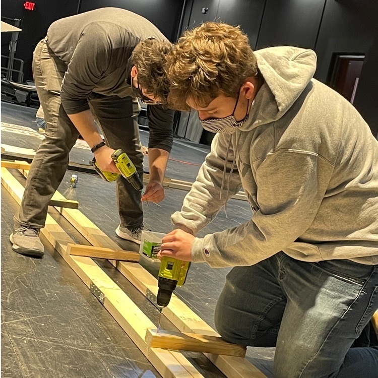 students working on a set