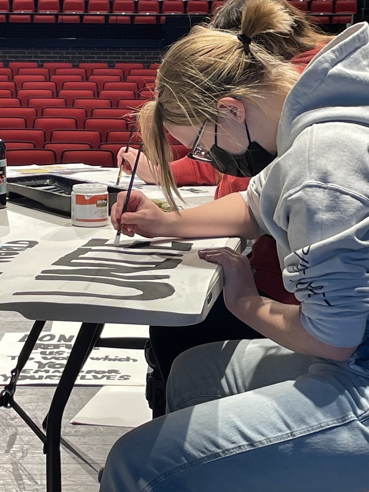 students working on a set