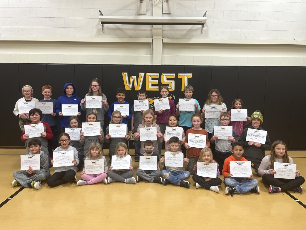 Elementary Students with certificates