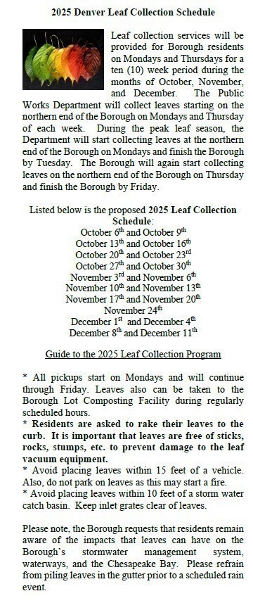 2025 Denver Leaf Collection Dates