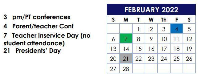 February 2022 calendar